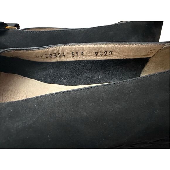 Salvatore Ferragamo Black Suede Gold Logo Espadrilles  Size: 9.5 - Picture 6 of 8